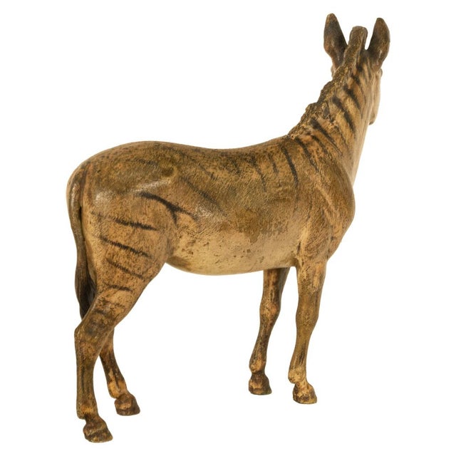 Antique Austrian Franz Bergman Cold Painted Bronze Zebra Quagga Sculpture Statue For Sale In Portland, OR - Image 6 of 14