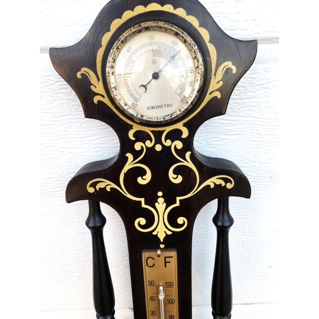Vintage Barometer / Thermometer / Igrometer in Wood For Sale - Image 9 of 18