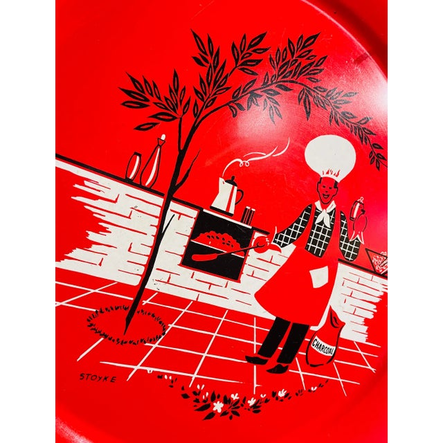 Mid 20th Century Vintage Marcelline Stoyke Bbq Theme Metal Wall Trays- Set of 3 For Sale - Image 5 of 13