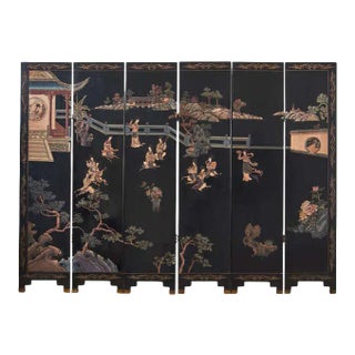 Chinese Export Six Panel Coromandel Screen Twelve Beauties For Sale
