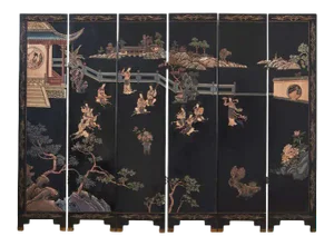 Chinese Export Six Panel Coromandel Screen Twelve Beauties