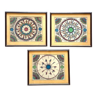 Late 19th Century L'Ekonoscope, Set of 3 Framed Original Phenakistoscopes, France Epinal, XIX Cent. For Sale