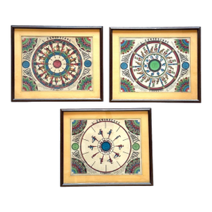 Late 19th Century L'Ekonoscope, Set of 3 Framed Original Phenakistoscopes, France Epinal, XIX Cent.