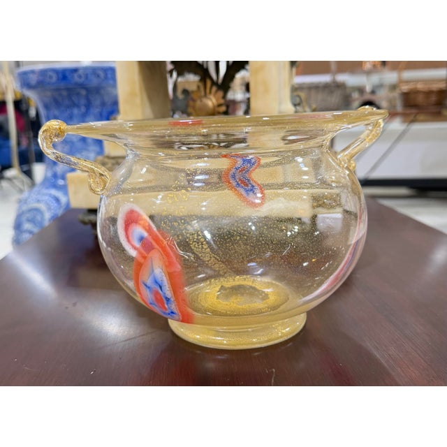 Abstract Arnaldo Zanella Murano Glass Bowl Signed 6x8 For Sale - Image 3 of 9
