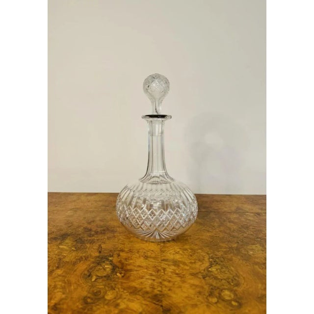 Antique Victorian Cut Glass Decanter, 1880 For Sale - Image 3 of 4