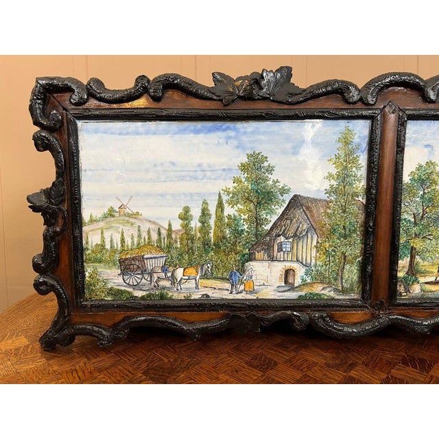 Antique French Jardiniere Planter Black Forest Loebnitz Faience Walnut C1870 For Sale In Dallas - Image 6 of 18