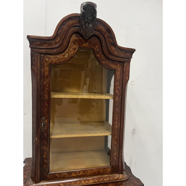 Dutch Inlaid Wood 2-Body Display Cabinet, 19th Century For Sale - Image 3 of 18