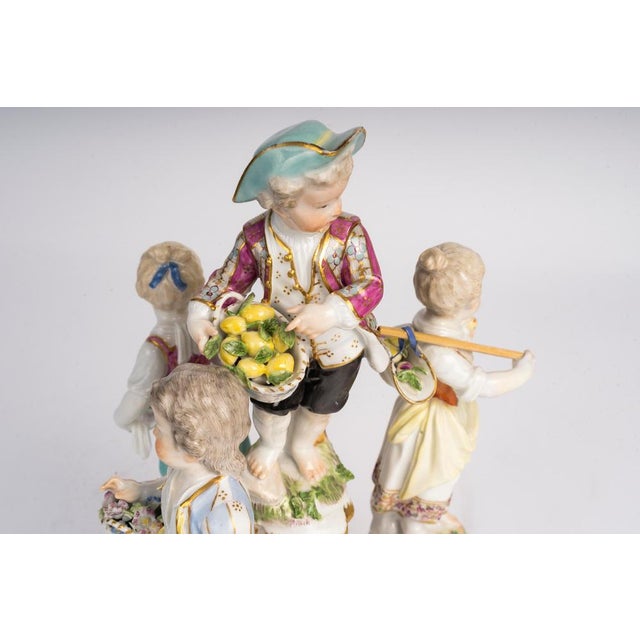 Meissen porcelain sculpture depicting a group of children, 18th century. Meissen porcelain sculpture depicting a group of...