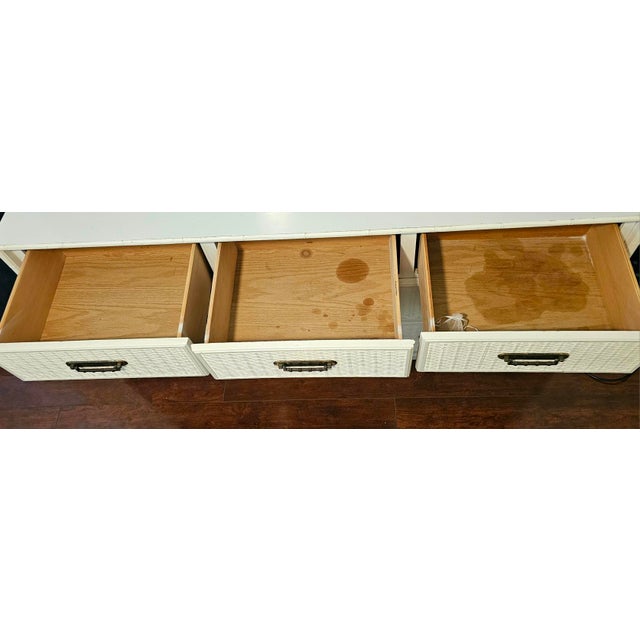 Vintage 1970s Boho Faux Bamboo Dresser With 2 Matching Mirrors For Sale - Image 13 of 16