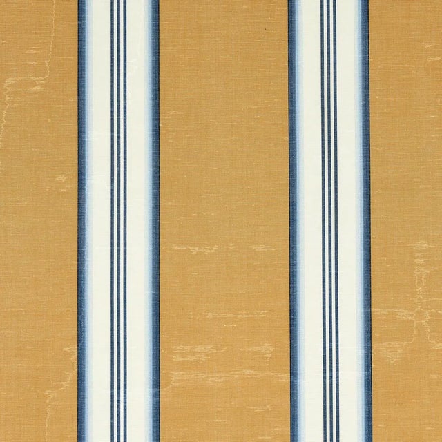 Sample - Schumacher Randolph Stripe Moire Fabric in Goldsmith For Sale