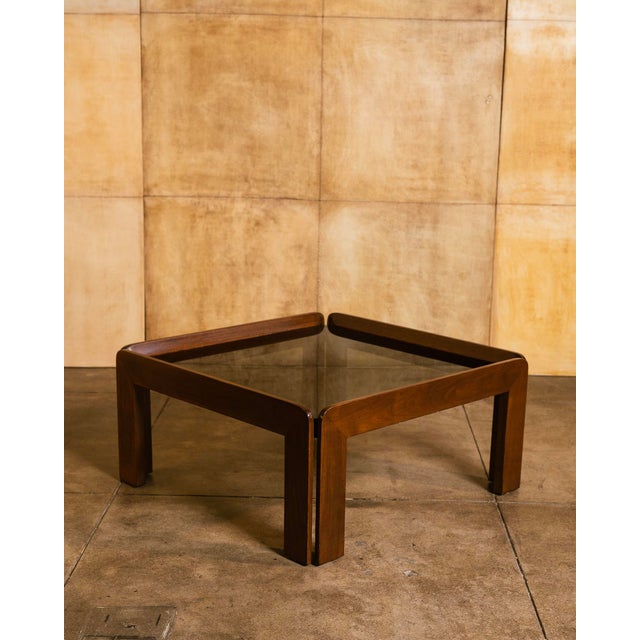 Designed by Afra and Tobia Scarpa for Cassina during the 1960s, this square coffee table reflects the designers' signature...