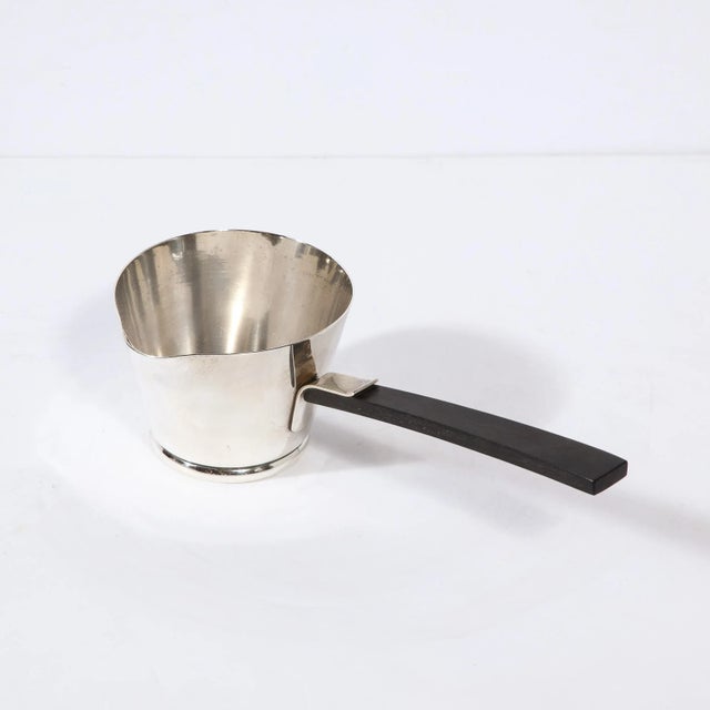 1950s Modernist Sterling Silver Sauce Boat With Ebony Handle by Allan Adler For Sale - Image 5 of 12