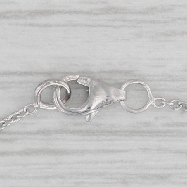 New 0.16ctw Diamond By The Yard Station Bracelet 14k White Gold Adjustable Chain For Sale - Image 4 of 6