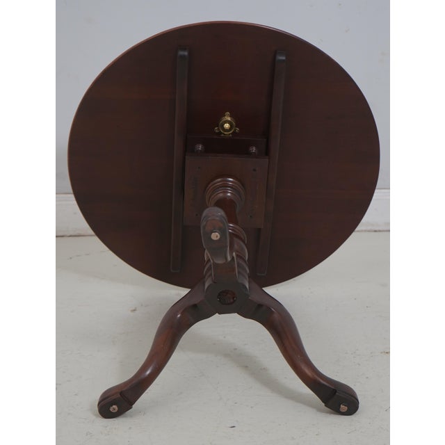 Ethan Allen Georgian Court Cherry Tilt Top Table For Sale - Image 11 of 12