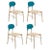 Turquoise Bokken Chairs in Natural Beech by Colé Italia, Set of 4 For Sale - Image 10 of 10
