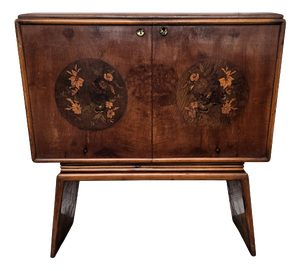Vintage Italian Art Deco Bar Cabinet in Walnut, 1950s