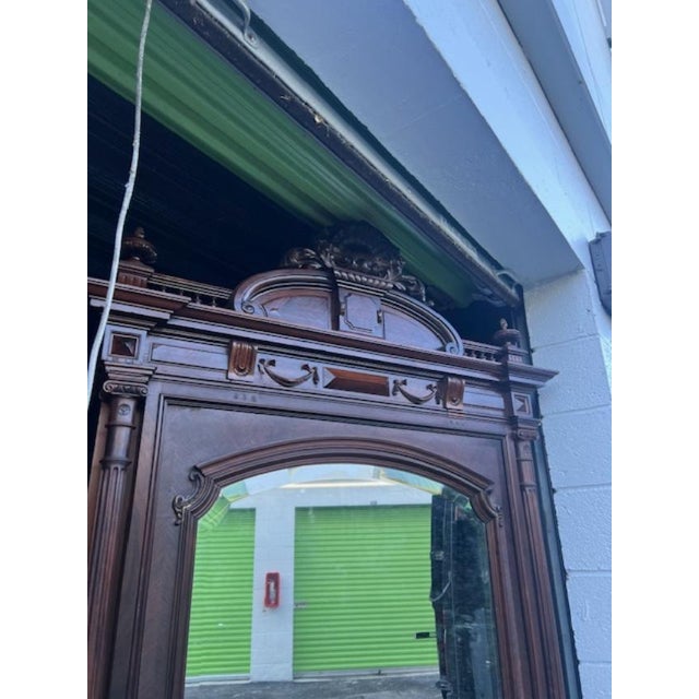 Wood Rosewood Antique French Louis XV Rococo Mirrored Armoire For Sale - Image 7 of 12