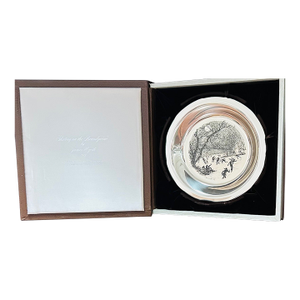 1975 "Skating on the Brandywine" Plate by James Wyeth "Sterling Silver" Franklin Mint