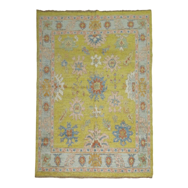 Early 21st Century Yellow Turkish Oushak - 5' x 7' For Sale