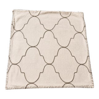 Pottery Barn Beige Decorative Pillow Cover 22x22 Cotton For Sale