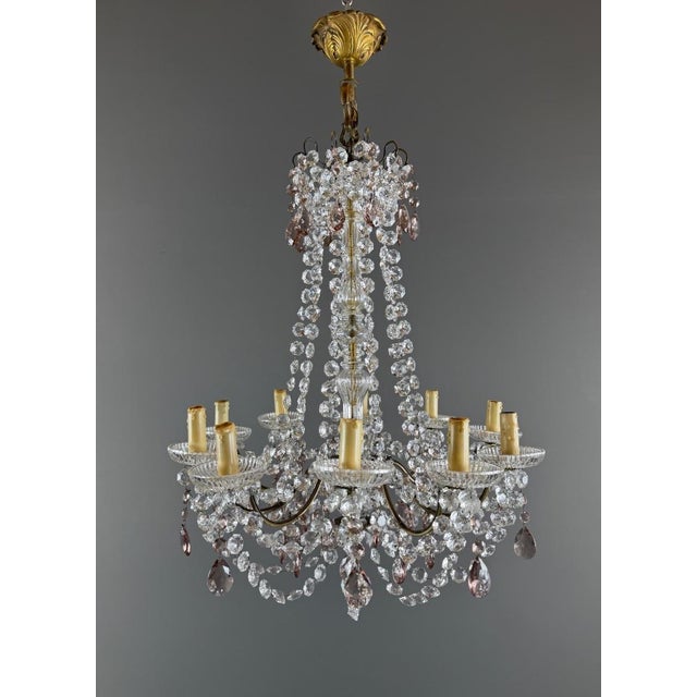 20th Century Louis XV Crystal and Bronze Chandelier with Pendants For Sale - Image 13 of 13