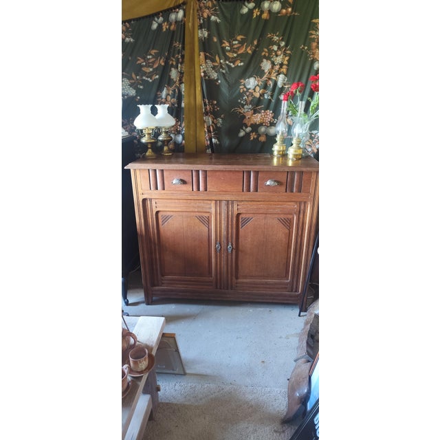 French Art Deco Oak Buffet, 1930s For Sale - Image 10 of 11