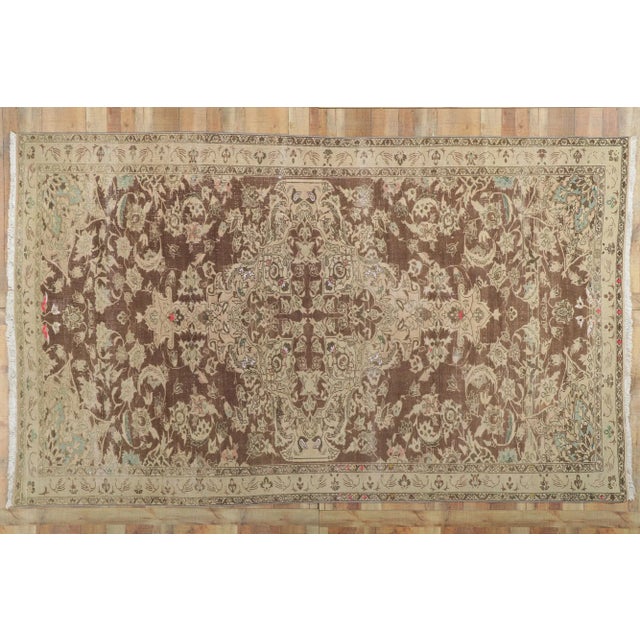 Antique-Worn Persian Faridan Rug - 07'05 X 12'03 For Sale - Image 10 of 11
