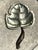 Late 20th Century Vintage Hammered Metal Leaf Tray With Horn Handle For Sale - Image 5 of 12