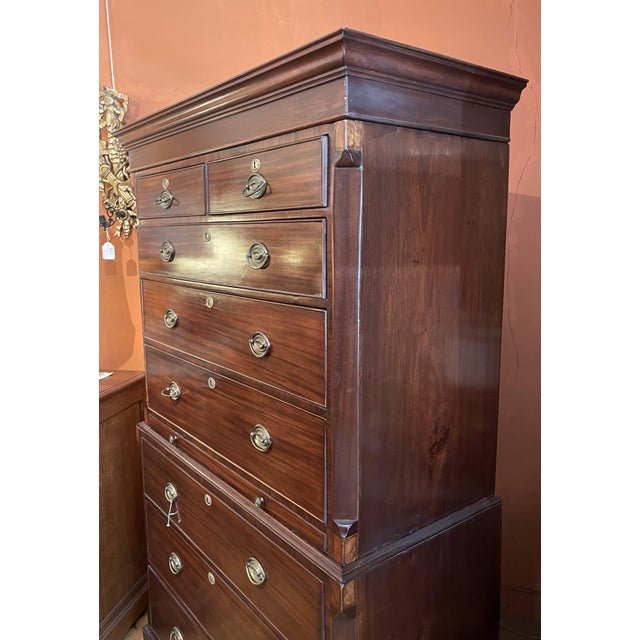 Wood Tallboy Chest-on-Chest in Mahogany, 18th Century For Sale - Image 7 of 13