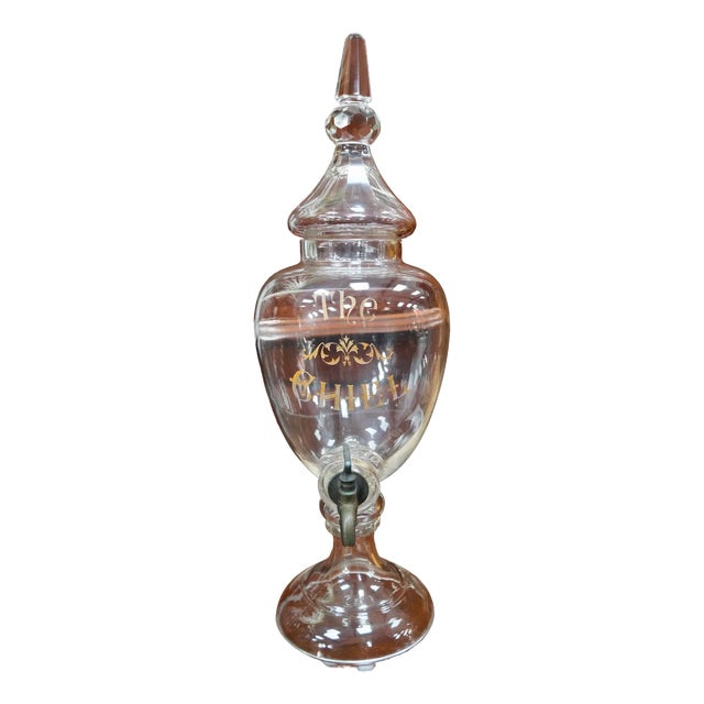 Large Antique Crystal Whiskey Dispenser, 1870 For Sale