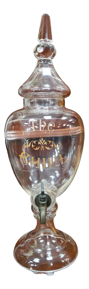 Large Antique Crystal Whiskey Dispenser, 1870