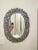 Rustic Hand-Carved Indonesian Style Oval Mirror in Grey For Sale - Image 3 of 7