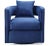 Transitional Kennedy Navy Velvet Swivel Chair For Sale - Image 3 of 10