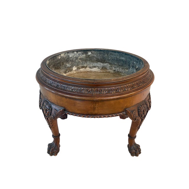 Renaissance Antique French Renaissance Solid Walnut Jardiniere For Sale - Image 3 of 12