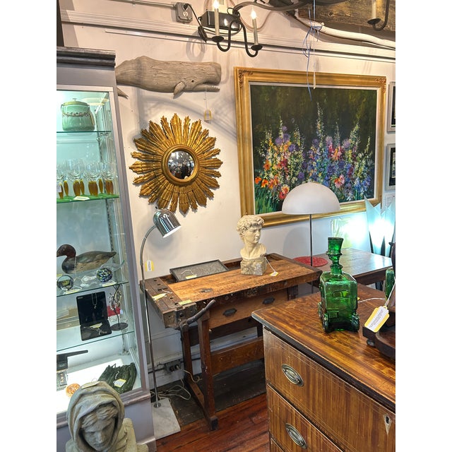 Gold Italian Carved Giltwood Sunburst Convex Mirror For Sale - Image 8 of 16