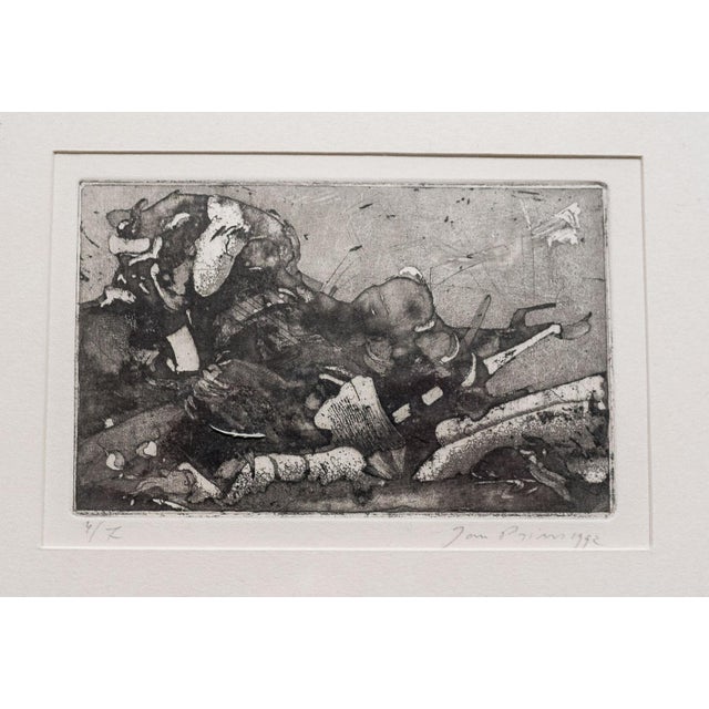 Set of five framed etches, made by Dutch artist Jan Prins in 1992. All of the etches are numbered and signed by the...