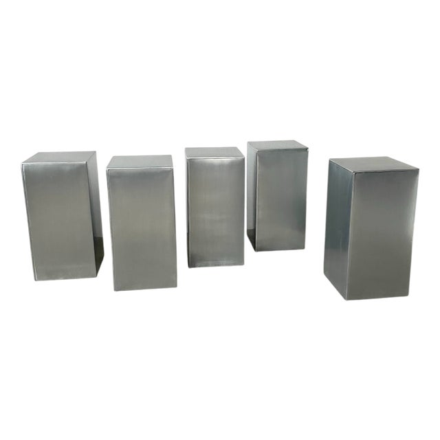 Vintage Stainless Steel Bases, 1980s, Set of 5 For Sale