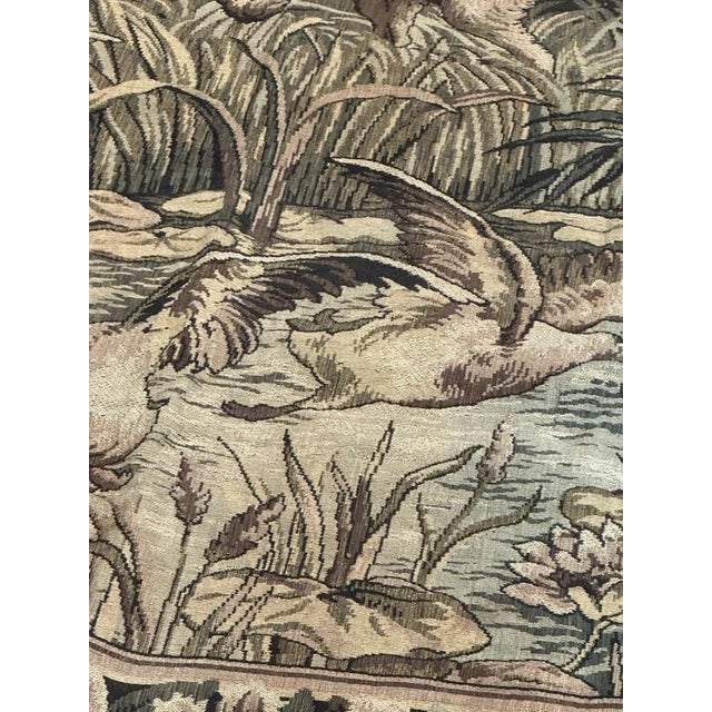 Brown Vintage French Aubusson Style Jacquard Tapestry Panel, 1940s For Sale - Image 8 of 18