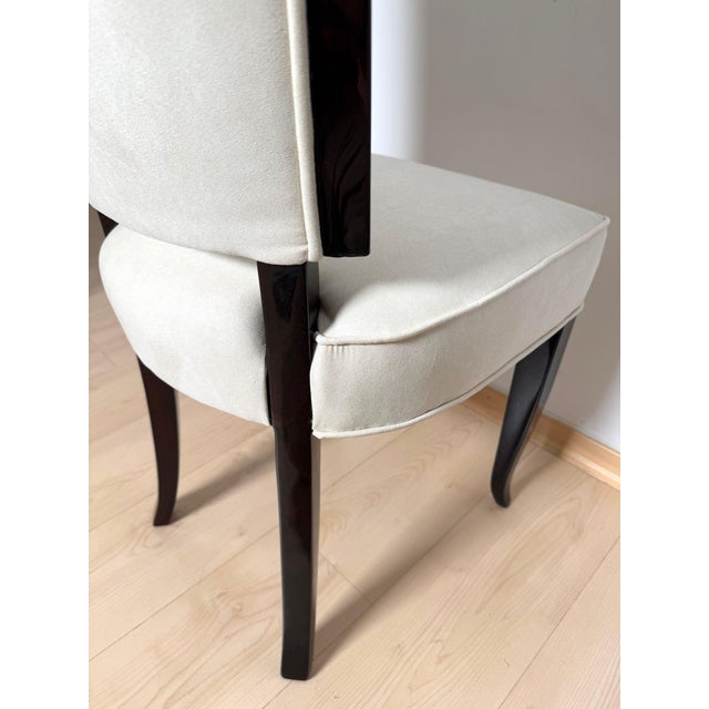 Art Deco Dining Chairs in Lacquer & Alcantara, Paris, 1930, Set of 10 For Sale - Image 16 of 18
