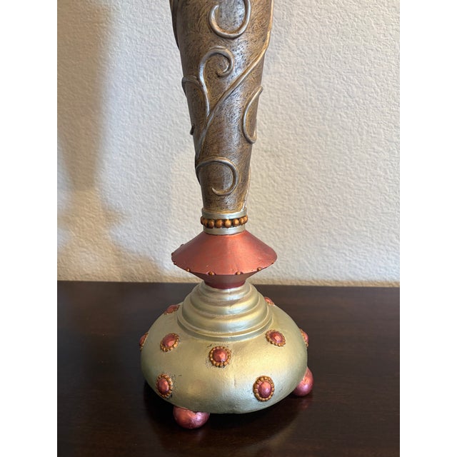 A Pair (2) of Absolutely Whimsical, Charming Table Lamps. Lamps are 30" tall with lampshade on. Lamps are 19" to top of...