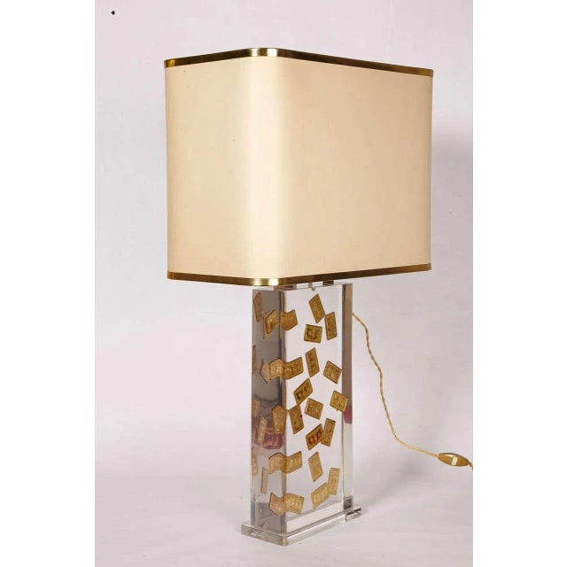 Table Lamp with Inclusions in Acrylic Glass from Maison Romeo, 1980s For Sale - Image 3 of 12