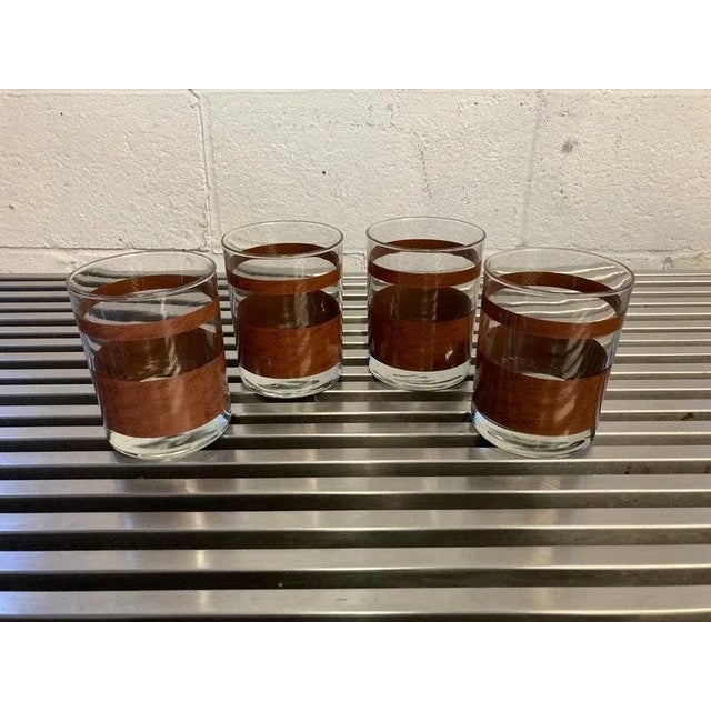 Set of 4 Vintage Mid Century Double Old Fashioned Glasses For Sale - Image 4 of 8