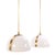 Brass and White Glass Dual-Pendant Light, C. 1960 For Sale - Image 4 of 4