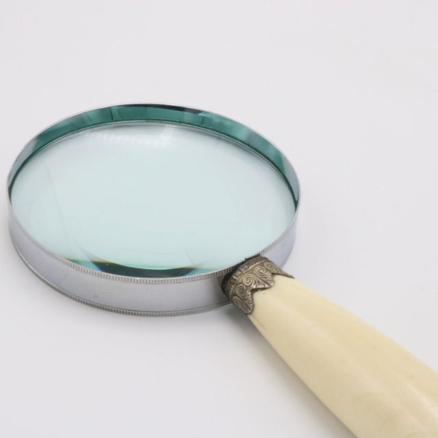Neoclassical Sterling Silver Bone Magnifying Glass England 1894 For Sale - Image 3 of 5