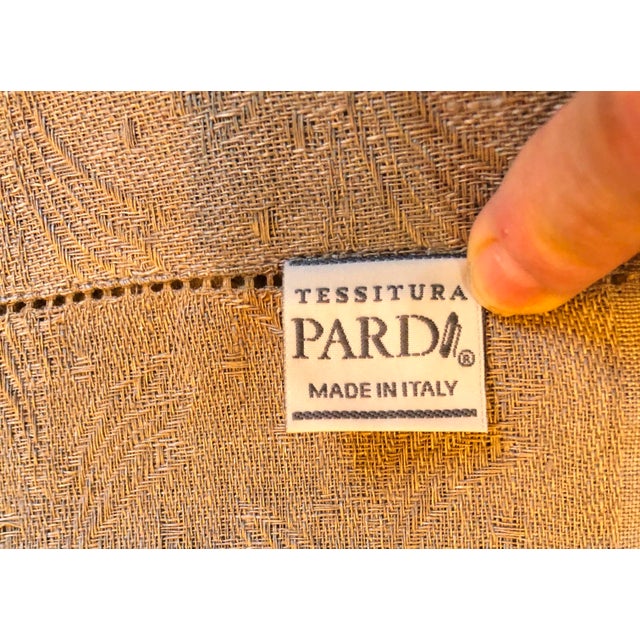 Contemporary Italian Linen Hand Towels by Tessitura Pardi in Taupe With Gold - Set of 3 For Sale - Image 4 of 7