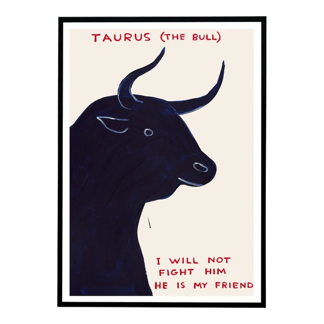 David Shrigley Taurus Signs of the Zodiac Lithograph Poster (The Bull), 2021 For Sale