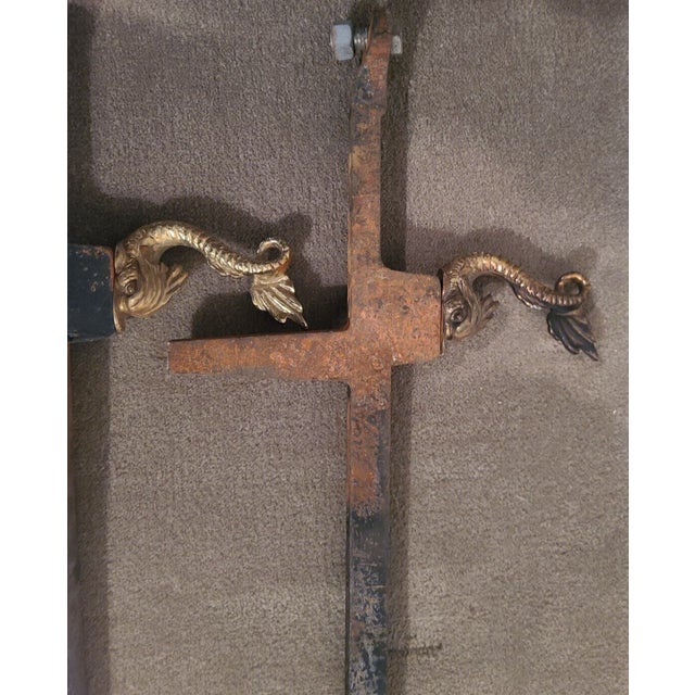 Pair of Mid 20th Century Virginia Metalcrafters Dolphin Brass Fireplace ...
