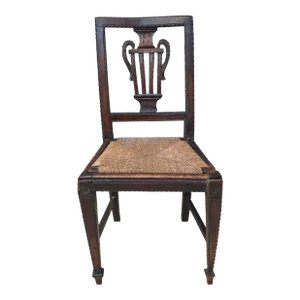 18th Century Hand-Crafted Wanut and Rush Collector's Side Chair