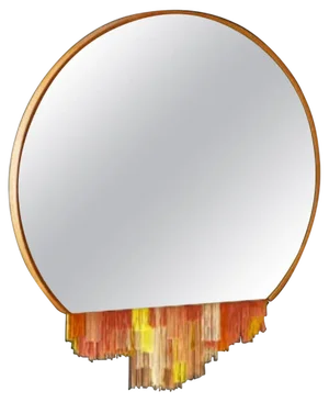 Fringe Mirror in Orange by Tero Kuitunen