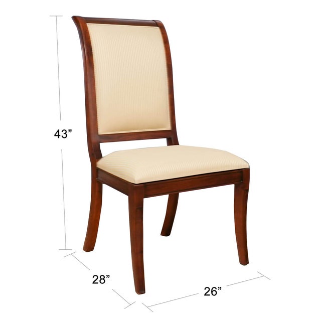 Traditional Regency Upholstered Dining Chairs - Set of 10 For Sale - Image 3 of 15